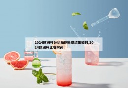 2024欧洲杯分组抽签揭晓结果如何,2024欧洲杯比赛时间